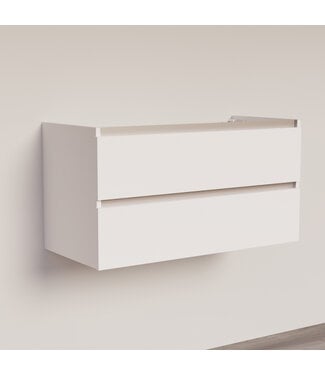 SANI-SUPPLY Wastafelonderkast Trendline Basic 100 cm Glans Wit | 2 Softclose lades