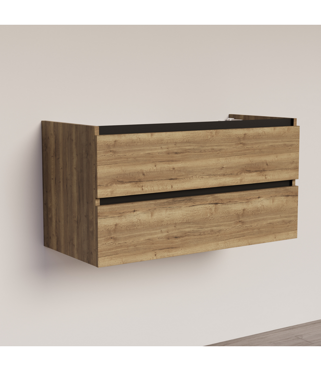 Wastafelonderkast Trendline Tabak Oak 100x47x52cm softclose lades