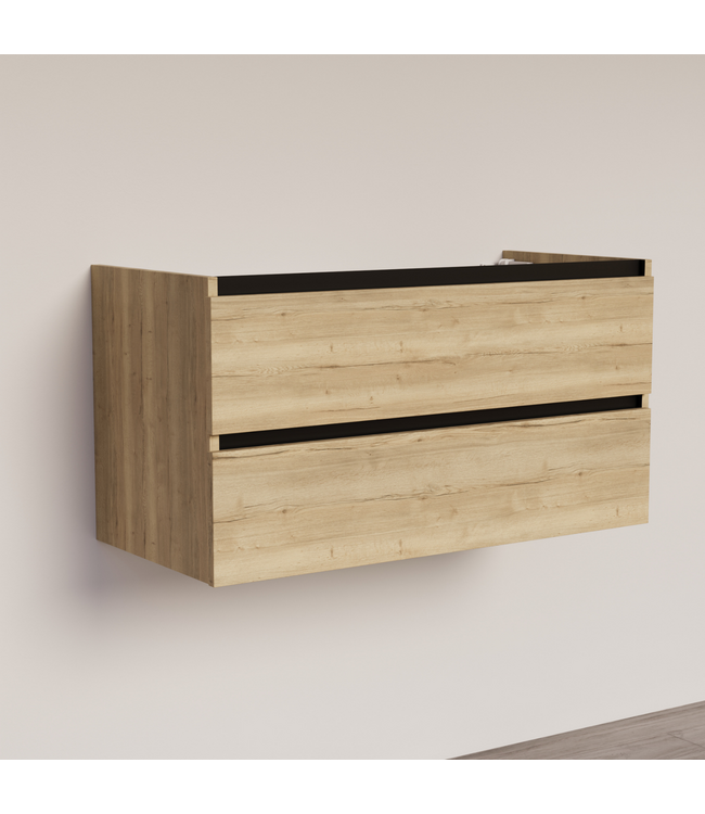 Wastafelonderkast Trendline Natural Oak 100x47x52cm softclose lades