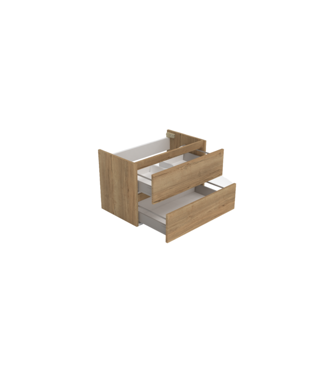 Wastafelonderkast Trendline Basic 80 cm Glans Wit | 2 Softclose lades