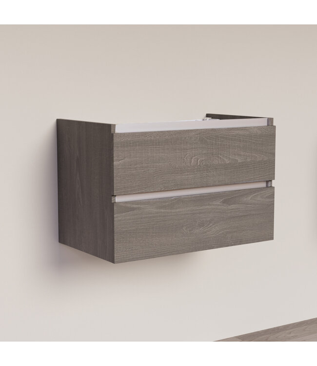 Wastafelonderkast Trendline Basic 80 cm Silver Oak | 2 Softclose lades