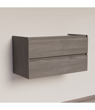 SANI-SUPPLY Wastafelonderkast Trendline Basic 80 cm Silver Oak | 2 Softclose lades