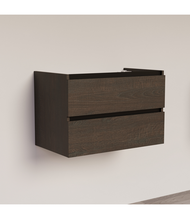 Wastafelonderkast Trendline Basic 80 cm Brown Oak | 2 Softclose lades