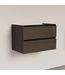 Wastafelonderkast Trendline Basic 80 cm Brown Oak | 2 Softclose lades