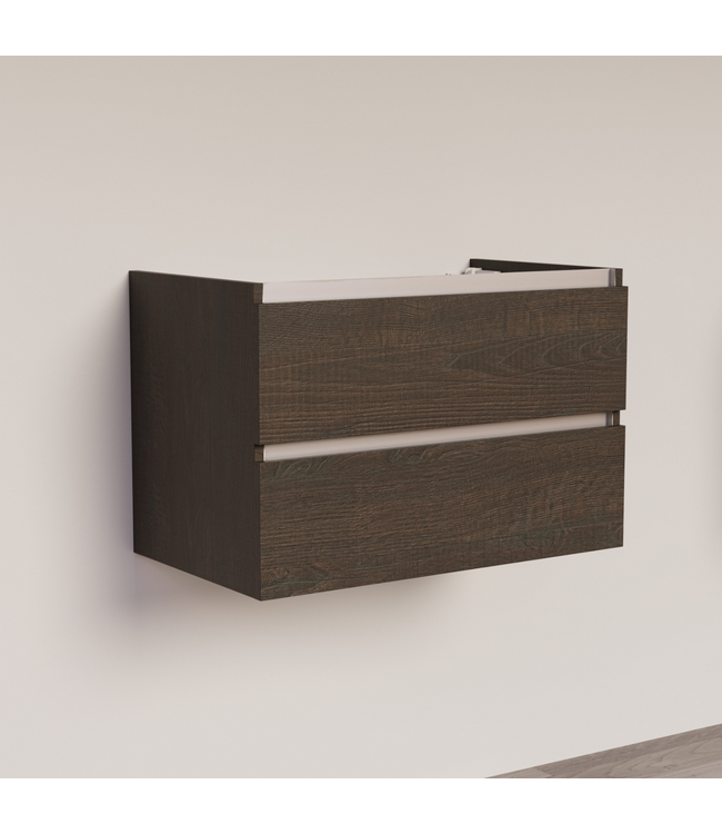 Wastafelonderkast Trendline Basic 80 cm Brown Oak | 2 Softclose lades