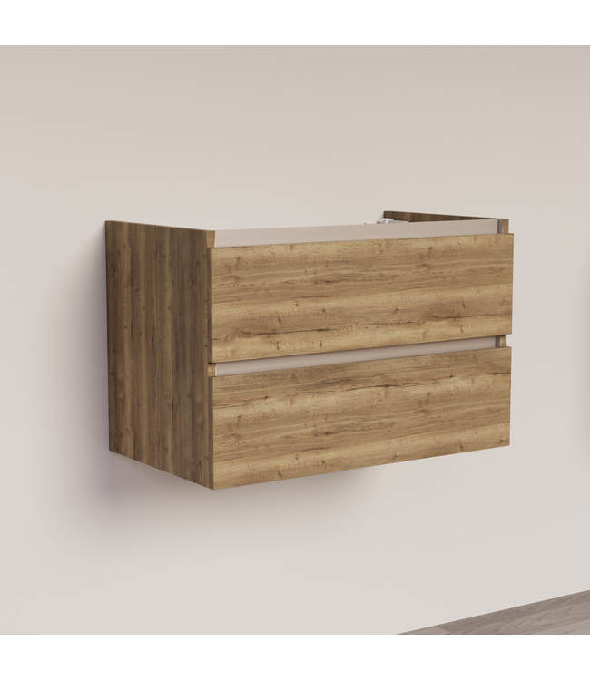 Wastafelonderkast Trendline Tabak Oak 80x47x52cm softclose lades