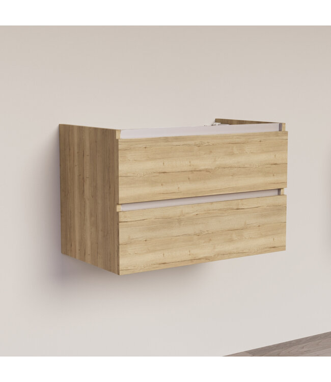 Wastafelonderkast Trendline Natural Oak 80x47x52cm softclose lades