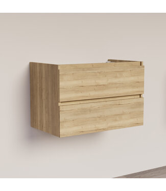SANI-SUPPLY Wastafelonderkast Trendline Natural Oak 80x47x52cm softclose lades