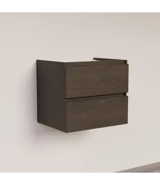 SANI-SUPPLY Wastafelonderkast Trendline Basic 60 cm Brown Oak | 2 Softclose lades