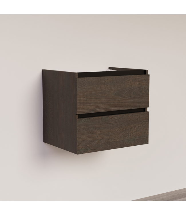 Wastafelonderkast Trendline Basic 60 cm Brown Oak | 2 Softclose lades