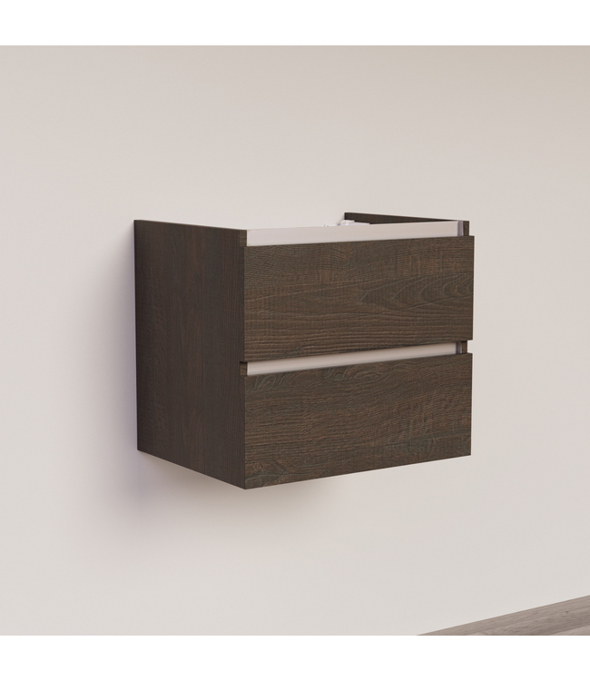 Wastafelonderkast Trendline Basic 60 cm Brown Oak | 2 Softclose lades