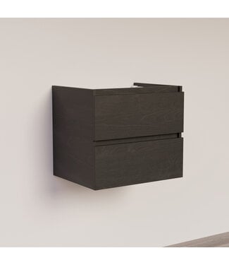 SANI-SUPPLY Wastafelonderkast Trendline Basic 60 cm Black Oak | 2 Softclose lades