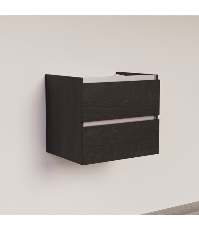 Wastafelonderkast Trendline Basic 60 cm Black Oak | 2 Softclose lades