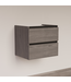 Wastafelonderkast Trendline Basic 60 cm Silver Oak | 2 Softclose lades