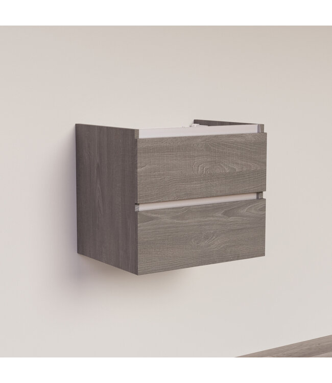 Wastafelonderkast Trendline Basic 60 cm Silver Oak | 2 Softclose lades