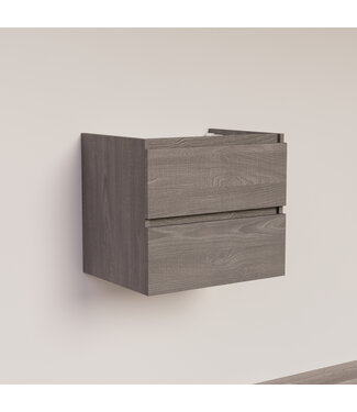 SANI-SUPPLY Wastafelonderkast Trendline Basic 60 cm Silver Oak | 2 Softclose lades