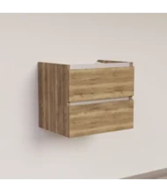 Wastafelonderkast Trendline Tabak Oak 60x47x52cm softclose lades