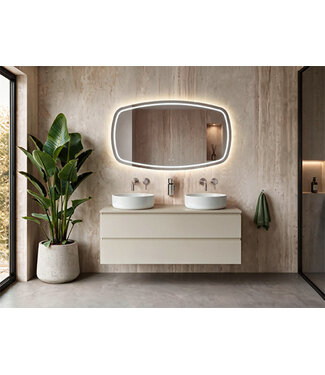 Wiesbaden Lumora Rechthoekige Badkamerspiegel 140x74 cm – LED & Verwarming