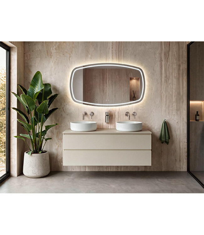 Lumora Rechthoekige Badkamerspiegel 120x70 cm – LED & Verwarming
