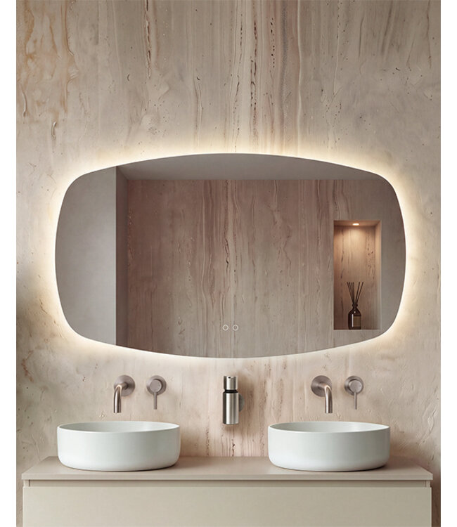 Lumora Rechthoekige Badkamerspiegel 100x65 cm – LED & Verwarming