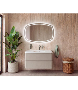 Wiesbaden Lumora Rechthoekige Badkamerspiegel 100x65 cm – LED & Verwarming