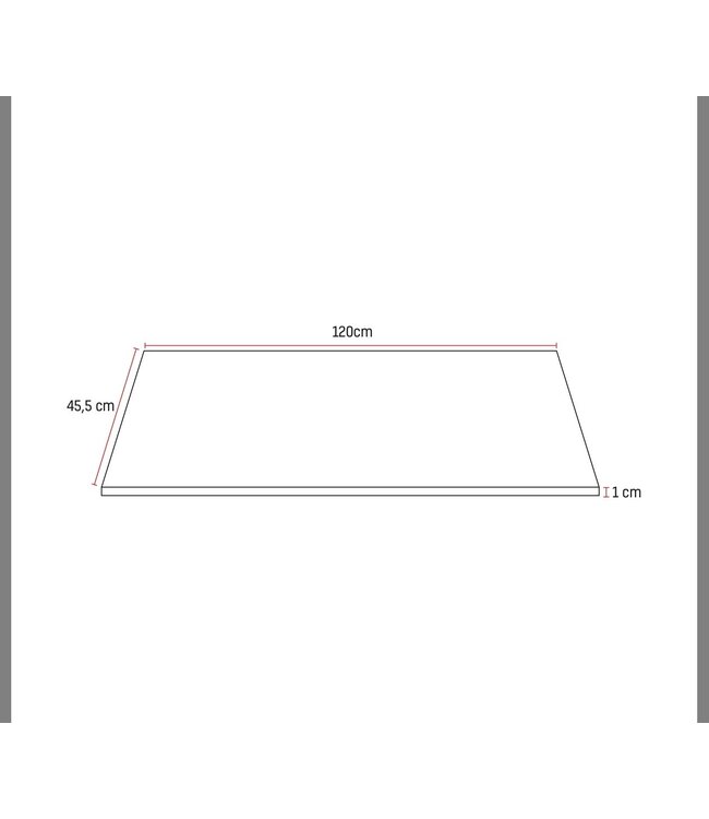 Aloni Topblad 120cm Solidsurface mat wit wastafelblad