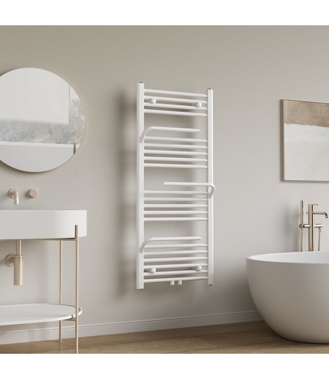 Handdoekradiator met handdoekhouder Glans Wit 120x50cm – 1699W