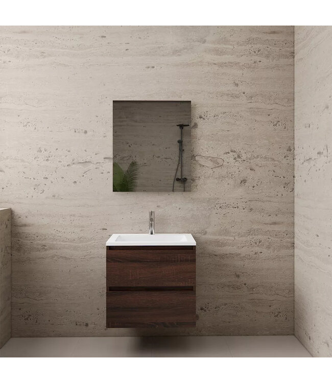 Wastafelonderkast Gliss Project 60 cm – Sonoma Choco Badkamermeubel