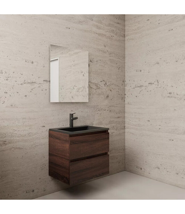 Wastafelonderkast Gliss Project 60 cm – Sonoma Choco Badkamermeubel