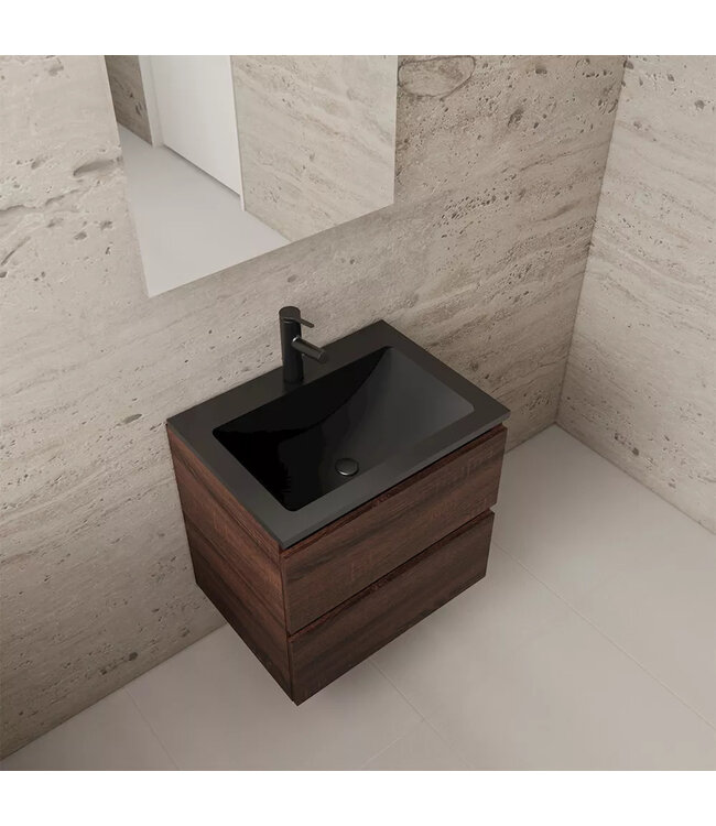 Wastafelonderkast Gliss Project 60 cm – Sonoma Choco Badkamermeubel
