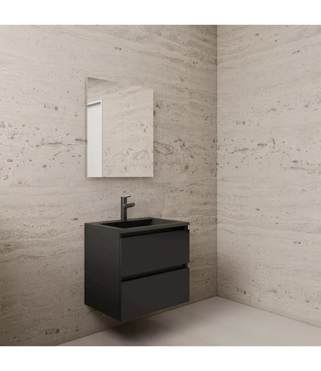 Wastafelonderkast Gliss Project 60 cm – Mat Zwart Badkamermeubel