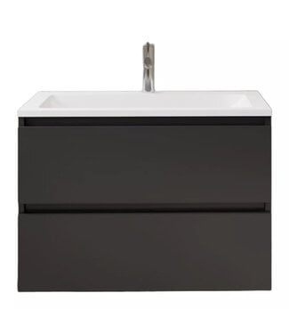 GLISS DESIGN Wastafelonderkast Gliss Project 80 cm – Antraciet Hoogglans Badkamermeubel