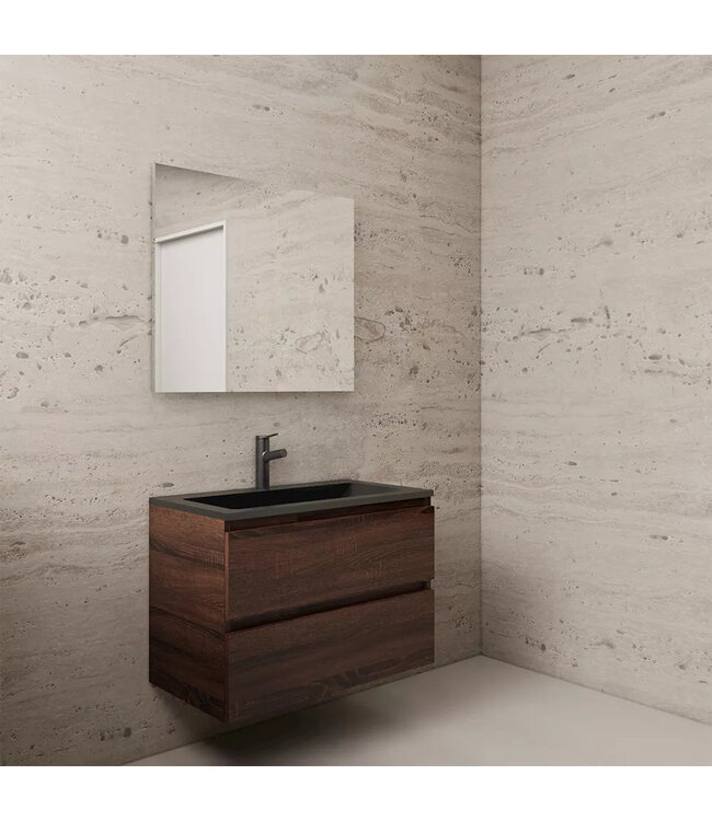 Wastafelonderkast Gliss Project 80 cm – Sonoma Choco Badkamermeubel