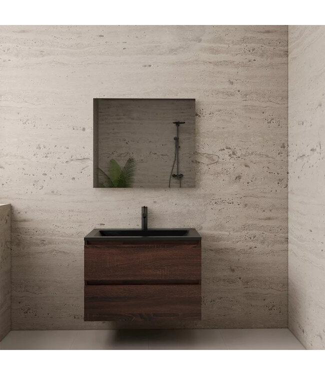 Wastafelonderkast Gliss Project 80 cm – Sonoma Choco Badkamermeubel