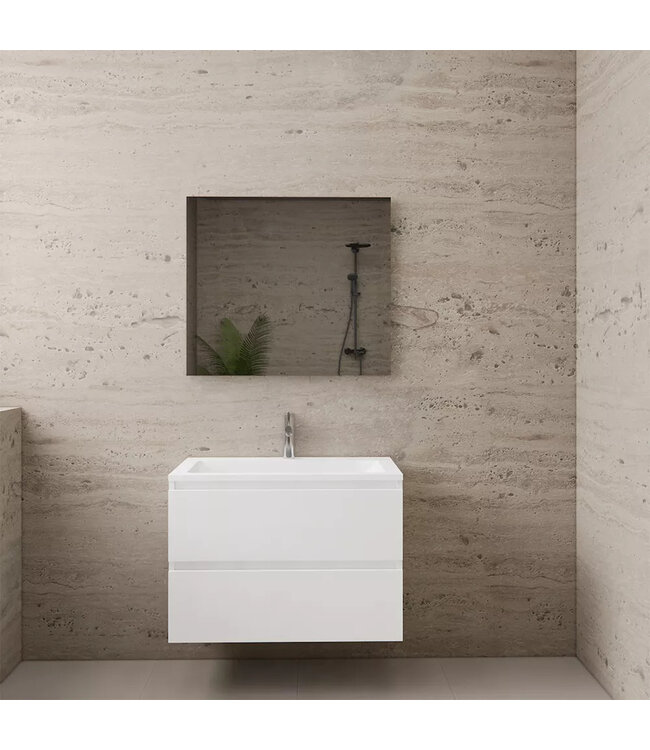 Wastafelonderkast Gliss Project 80 cm – Glans Wit Badkamermeubel