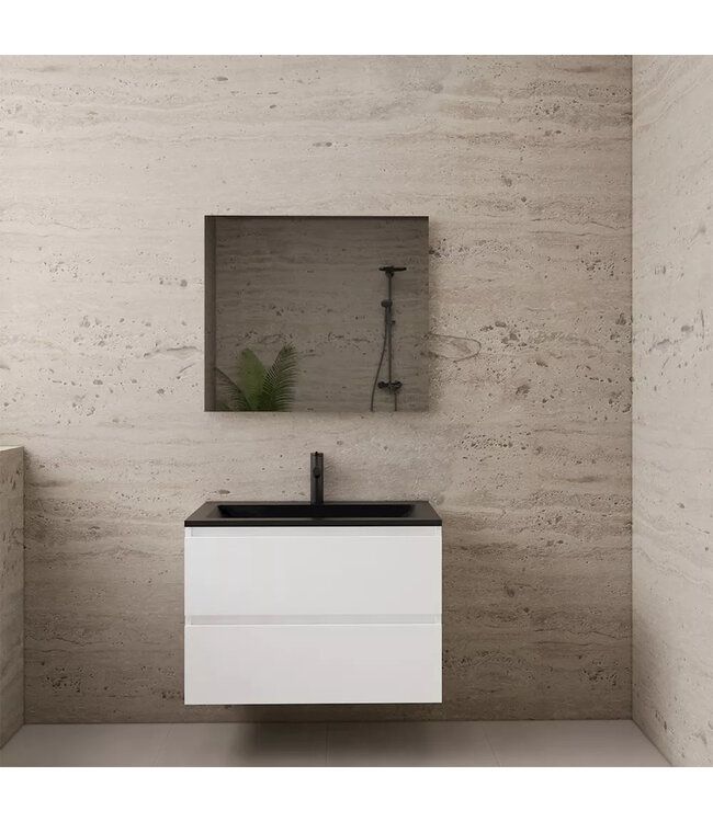 Wastafelonderkast Gliss Project 80 cm – Glans Wit Badkamermeubel