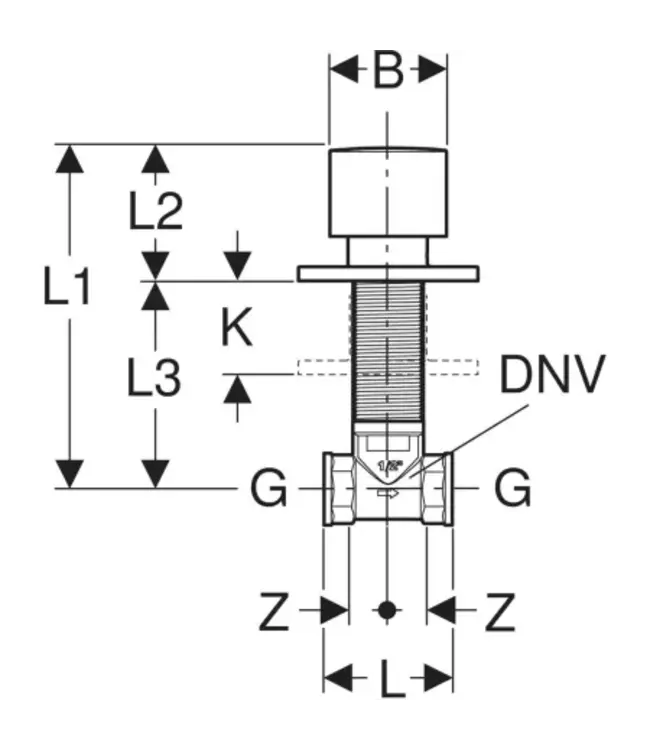 Geberit Inbouw bidetkraan / Stopkraan Koud 1/2" Chroom - Vierkant