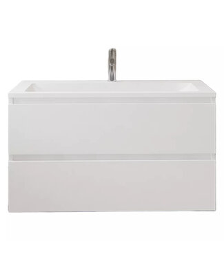 GLISS DESIGN Wastafelonderkast Gliss Project 100 cm – Glans Wit Badkamermeubel