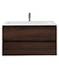 Wastafelonderkast Gliss Project 100 cm – Sonoma Choco Badkamermeubel