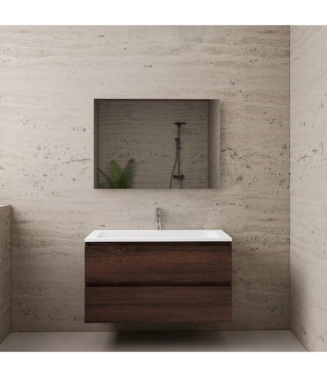 Wastafelonderkast Gliss Project 100 cm – Sonoma Choco Badkamermeubel