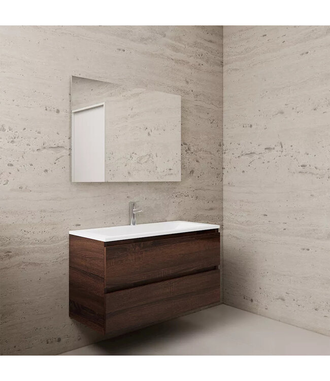 Wastafelonderkast Gliss Project 100 cm – Sonoma Choco Badkamermeubel