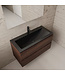 Wastafelonderkast Gliss Project 100 cm – Sonoma Choco Badkamermeubel