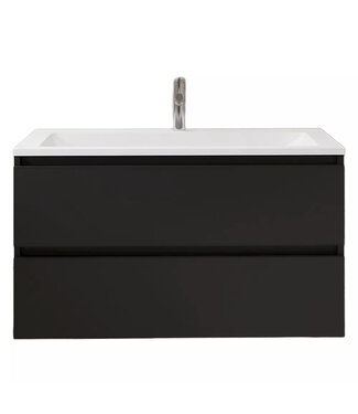GLISS DESIGN Wastafelonderkast Gliss Project 100 cm – Mat Zwart Badkamermeubel
