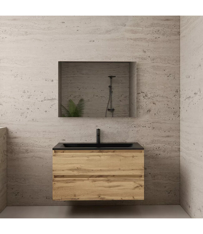 Wastafelonderkast Gliss Project 100 cm – Dakota Oak Badkamermeubel