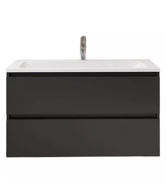 GLISS DESIGN Wastafelonderkast Gliss Project 100 cm – Antraciet Glans Badkamermeubel
