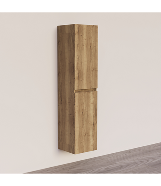 SANI-SUPPLY Badkamerkast Trendline Tabak Oak 35x35x160 cm | Hoge Kolomkast Hangend