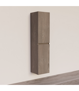 SANI-SUPPLY Badkamerkast Trendline Silver Oak 35x35x160 cm | Hoge Kolomkast Hangend