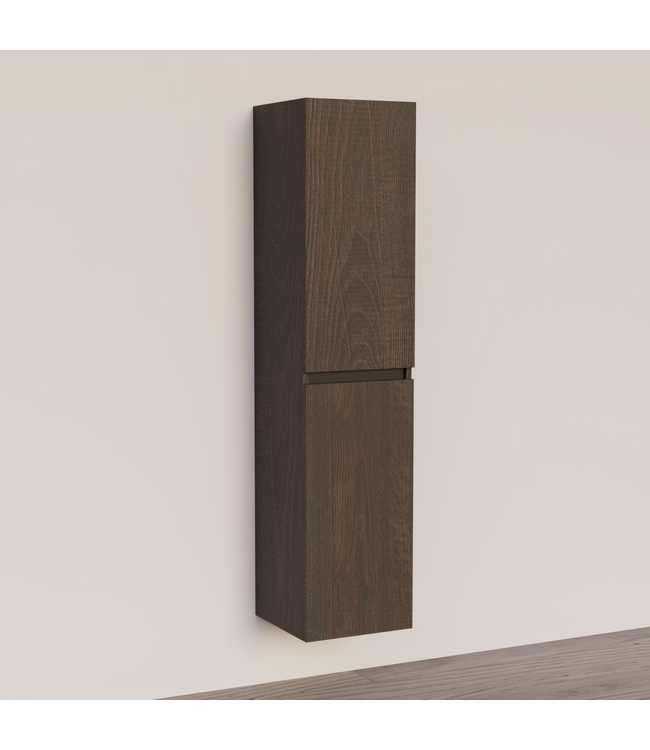 Badkamerkast Trendline Brown Oak 35x35x160 cm | Hoge Kolomkast Hangend