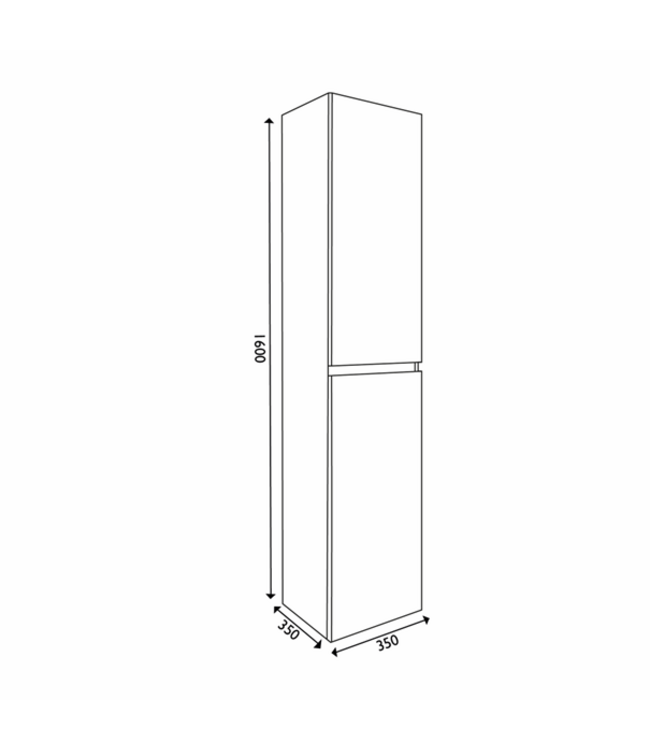 Badkamerkast Trendline Glans Wit 35x35x160 cm | Hoge Kolomkast Hangend