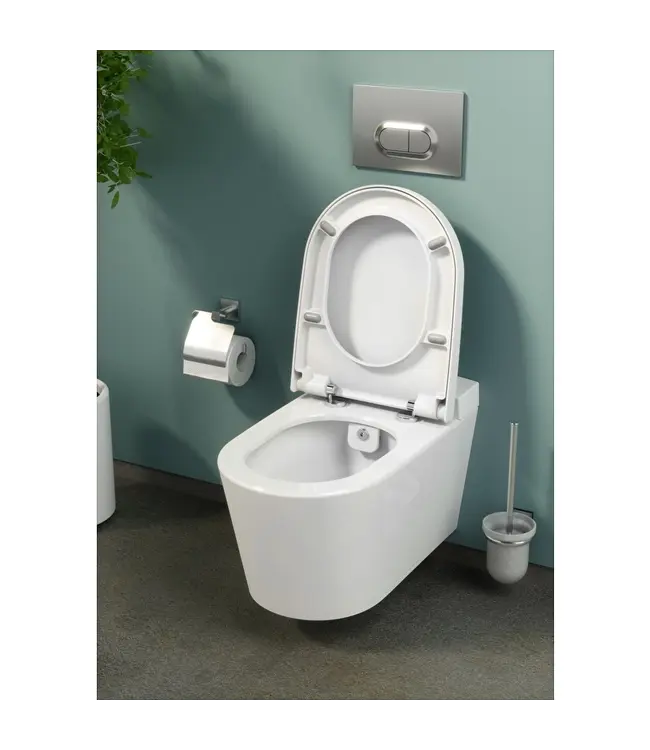 Hangtoilet met bidet Wit Randloos⎢VitrA Nest⎢Geintegreerde bidetkraan Warm&Koud⎢excl. wc bril